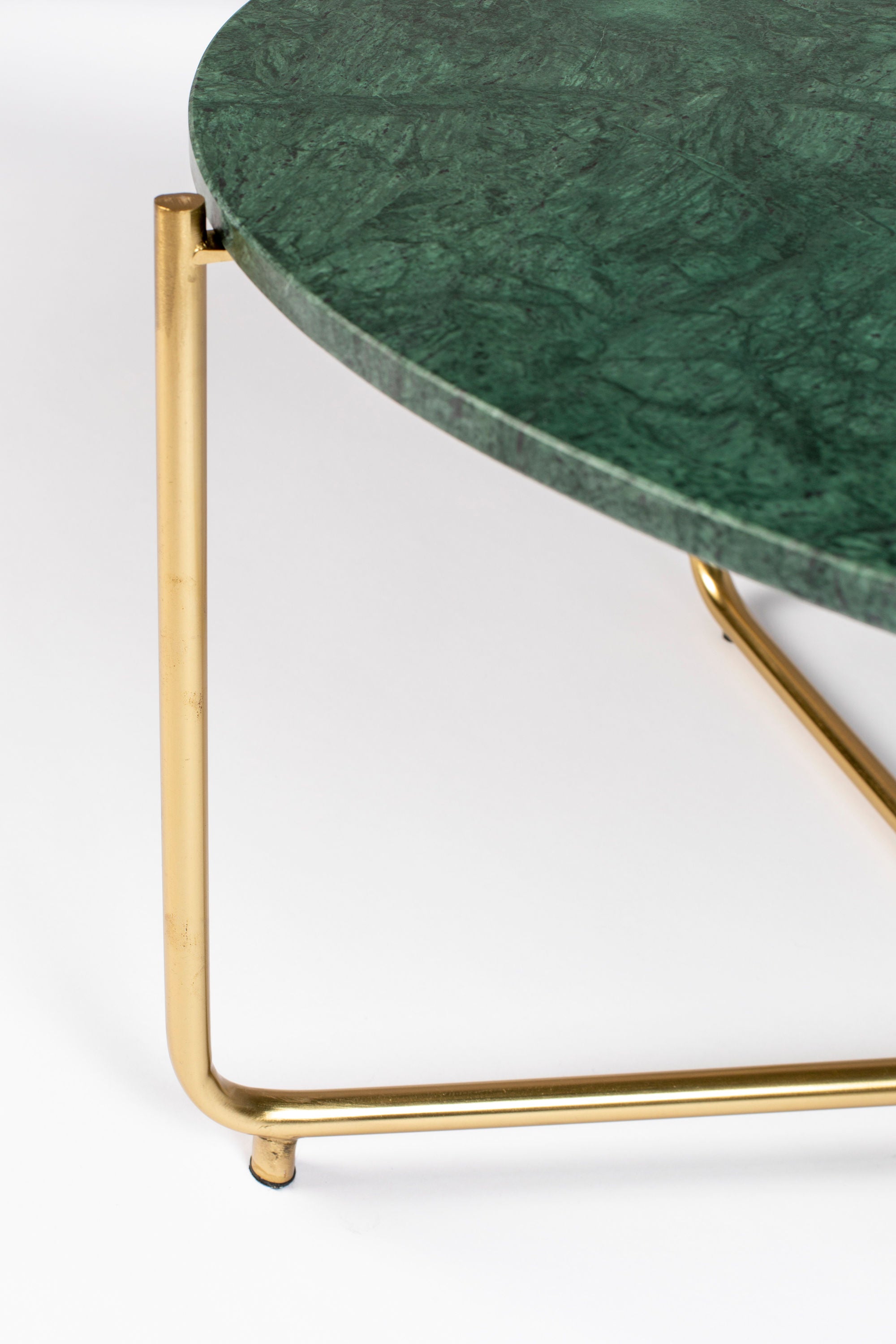 Timpa Green Marble & Gold Coffee Table